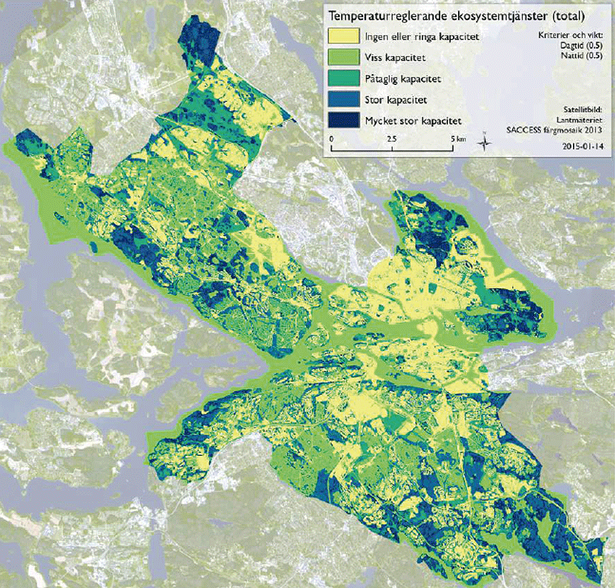 Kartläggning ekosystemtjänster temperaturreglering